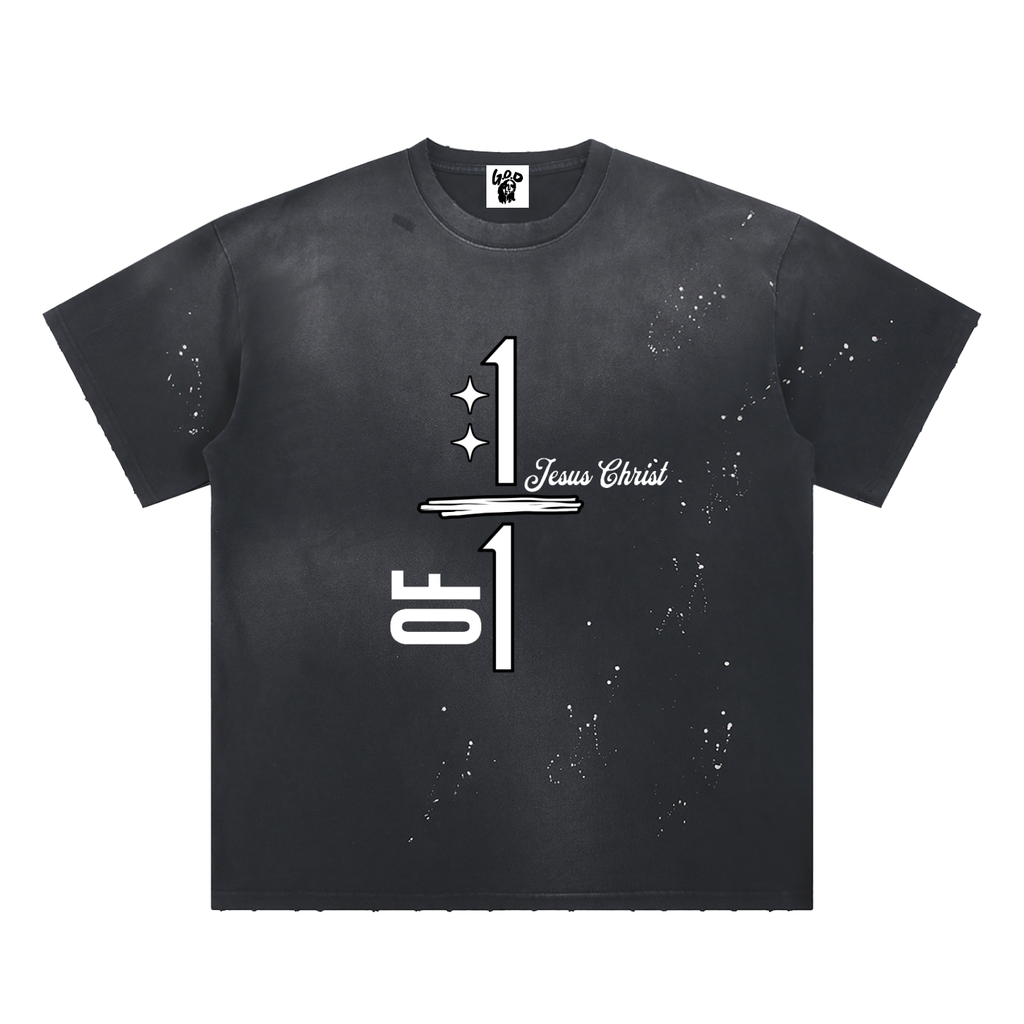 1 of 1 Hand-Frayed Sunfade Paint Splatter T-Shirt