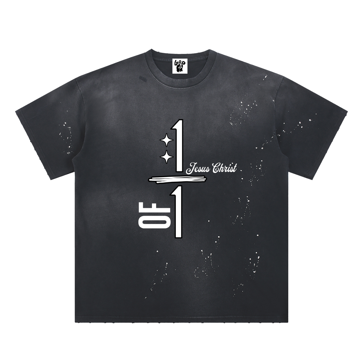 1 of 1 Hand-Frayed Sunfade Paint Splatter T-Shirt